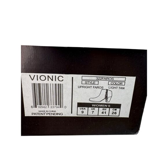 New Vionic Faros Comfort Ankle Booties Womens Size 9 Light Tan Suede Leather Zip - Picture 5 of 14